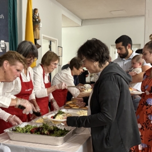 Hospitality committee serving at reception